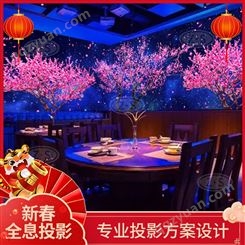 新春春节3d光影全息宴会厅 餐厅酒店婚礼海洋星空主题 新款裸眼融合设备墙面地面
