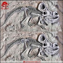 原角翼龙肿头龙迅猛龙化石块儿童沙坑考古发掘仿真恐龙玻璃钢化石