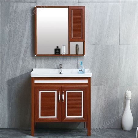 百和美全铝浴室柜 落地式组合卫浴柜 卫生间洗漱台洗脸台带镜子 洗衣机一体1.2米