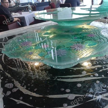 上海玉娇 水景玻璃加工 艺术水景玻璃雕花定制