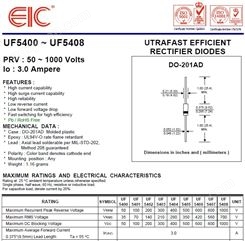 美国EIC代理UF5405 UF5406 UF5407 UF5408超高速整流二极管3.0A