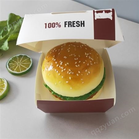 一次性免折叠汉堡盒  汉堡纸薯条盒  鸡米花盒 炸鸡盒 船盒蛋挞小吃盒  可定制
