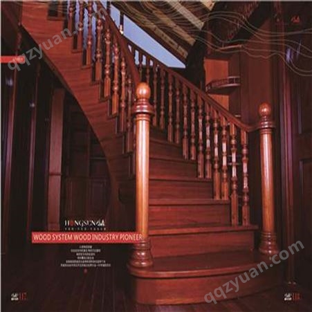 四川实木楼梯，室内楼梯，欧式楼梯定制，鸿森木系统